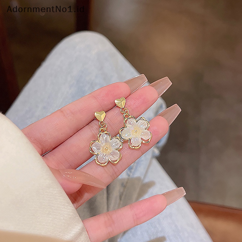 [AdornmentNo1] Resin anting tusuk bunga korea Fashion perempuan temperamen cantik elegan perhiasan Simple manis gadis aksesoris wanita