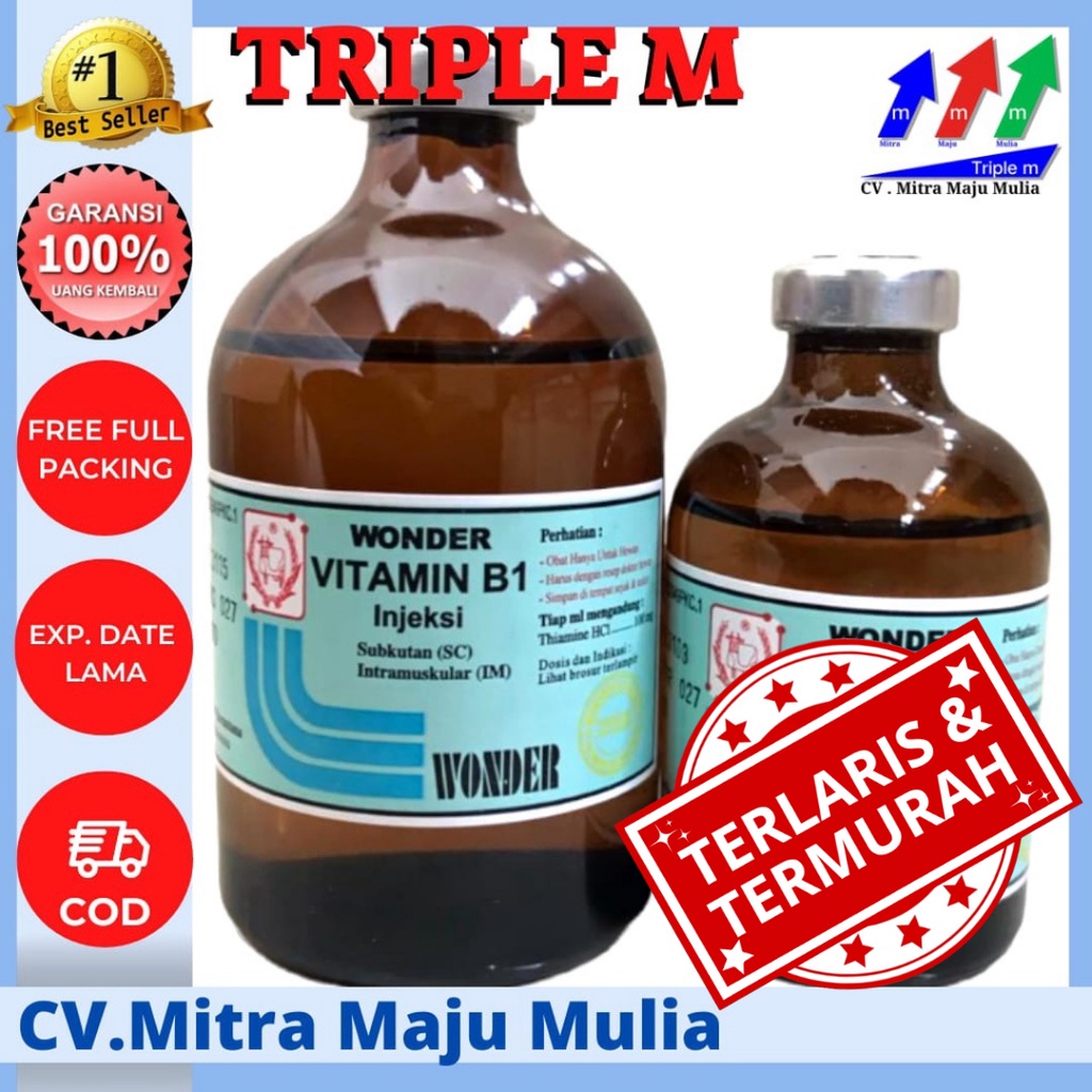 Vitamin B1 Wonder 50 B1 Wonder 100 ml Vitamin B1 untuk Hewan