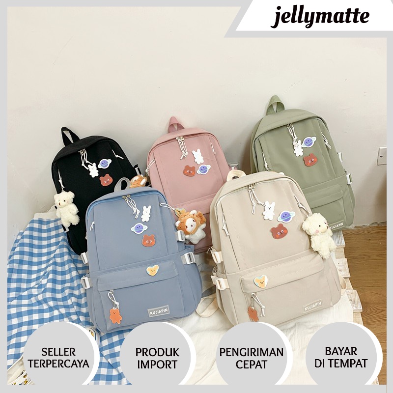 TAS RANSEL BACKPACK WANITA FASHION KOREA IMPORT 3019 ANTI AIR SEKOLAH KULIAH KERJA TERBARU MODEL FASHION JAKARTA