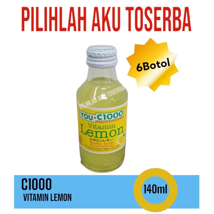 You C 1000 / YOU C1000 LEMON vitamin C 140ml - ( HARGA 6 Botol )