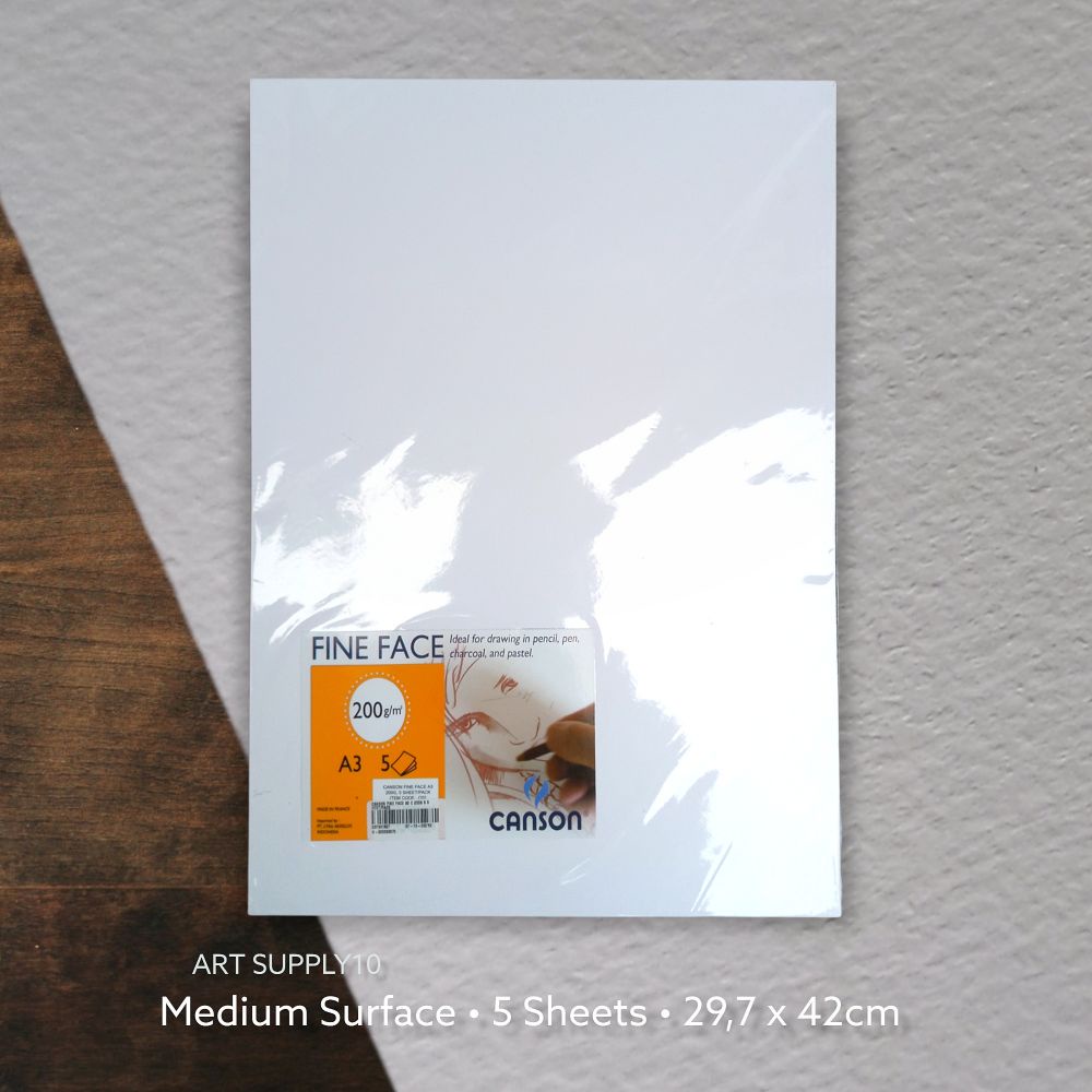 

『IMPORT』 Canson Fine Face 200 Gsm A3 Kertas Gambar Pencil Pastel Paper 5 Lembar new