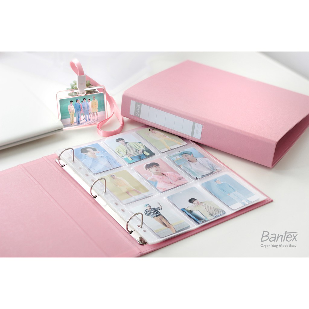 

[Artomas] Bantex Photocard Album A4 3 Ring Binder with Sleeve Pocket - Bubble Gum Color Pink – 8322P74