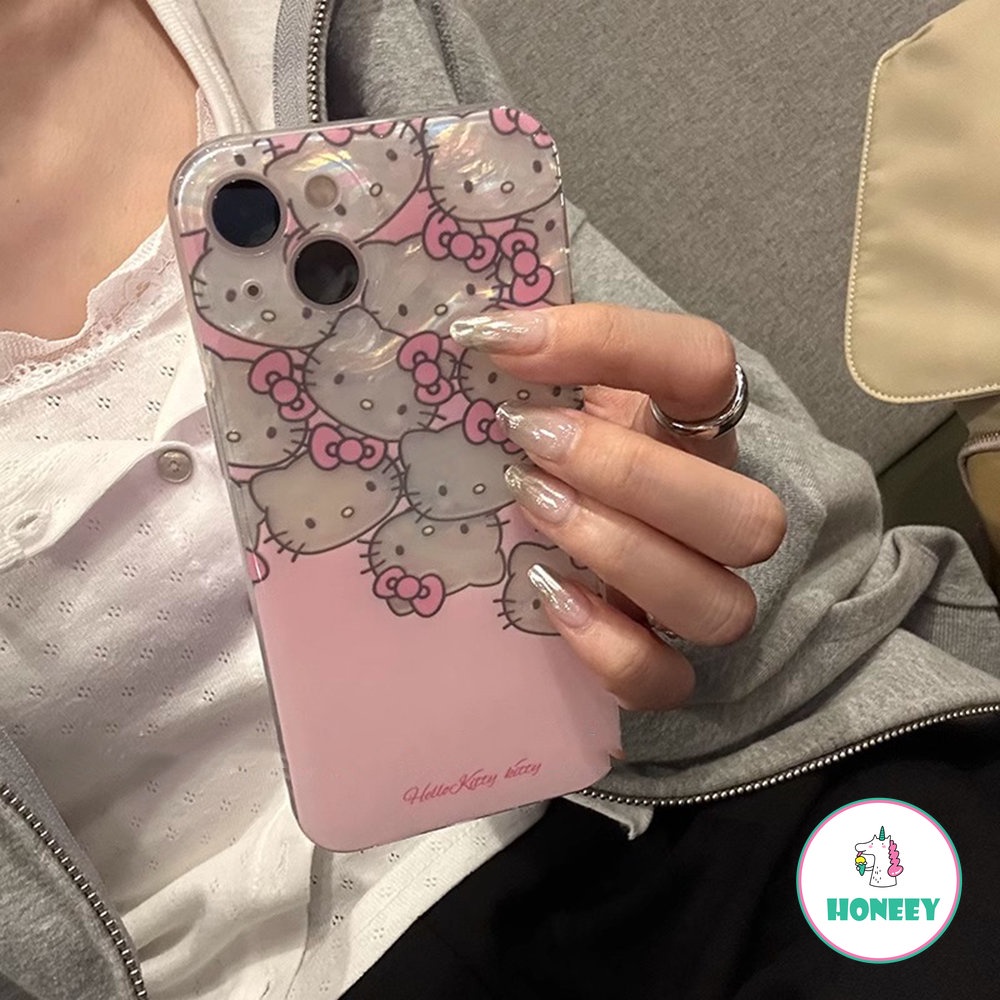 Lovely Sweet Pink Cat Case Compatible for iPhone 14 Pro 13 12 Pro Max X XS MAX Casing for iPhone 11 XR 7 8Plus Hard Shockproof Back Cover