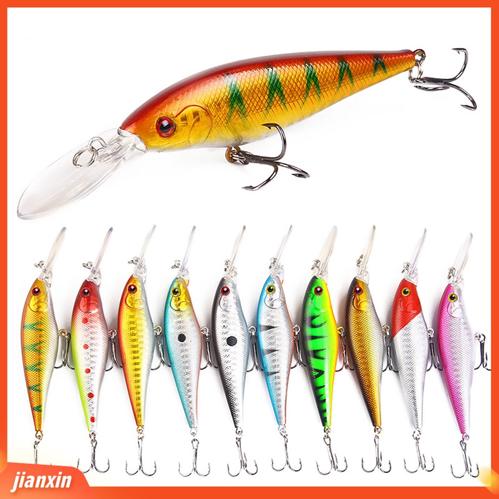 (In Stock) 11cm 9.5g Umpan Keras Ikan Imitasi Umpan Pancing Dengan Kait Treble Lidah Panjang