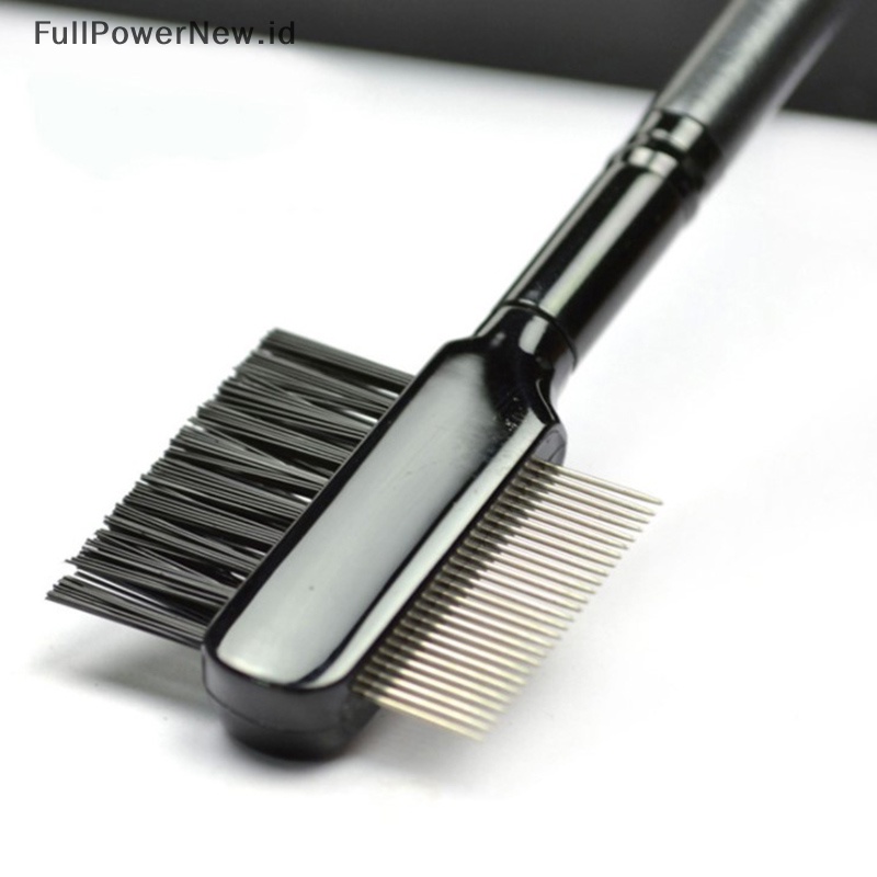 Power Sisir Alis Sikat Bulu Mata Gigi Baja Dual-Comb Extension Brush Sisir Logam ID