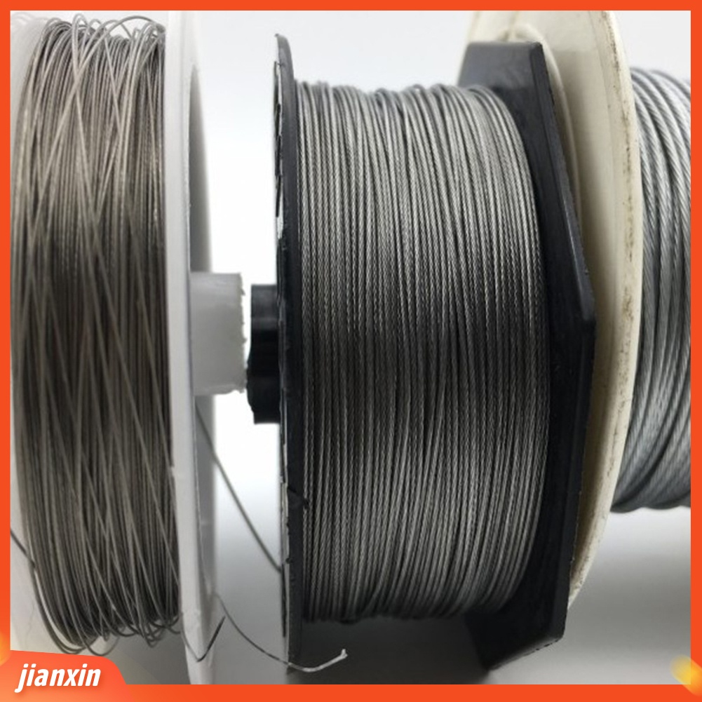 (In Stock) 50m 7helai Garis Kawat Baja Pancing Braided Leader Coating String Trace Rig