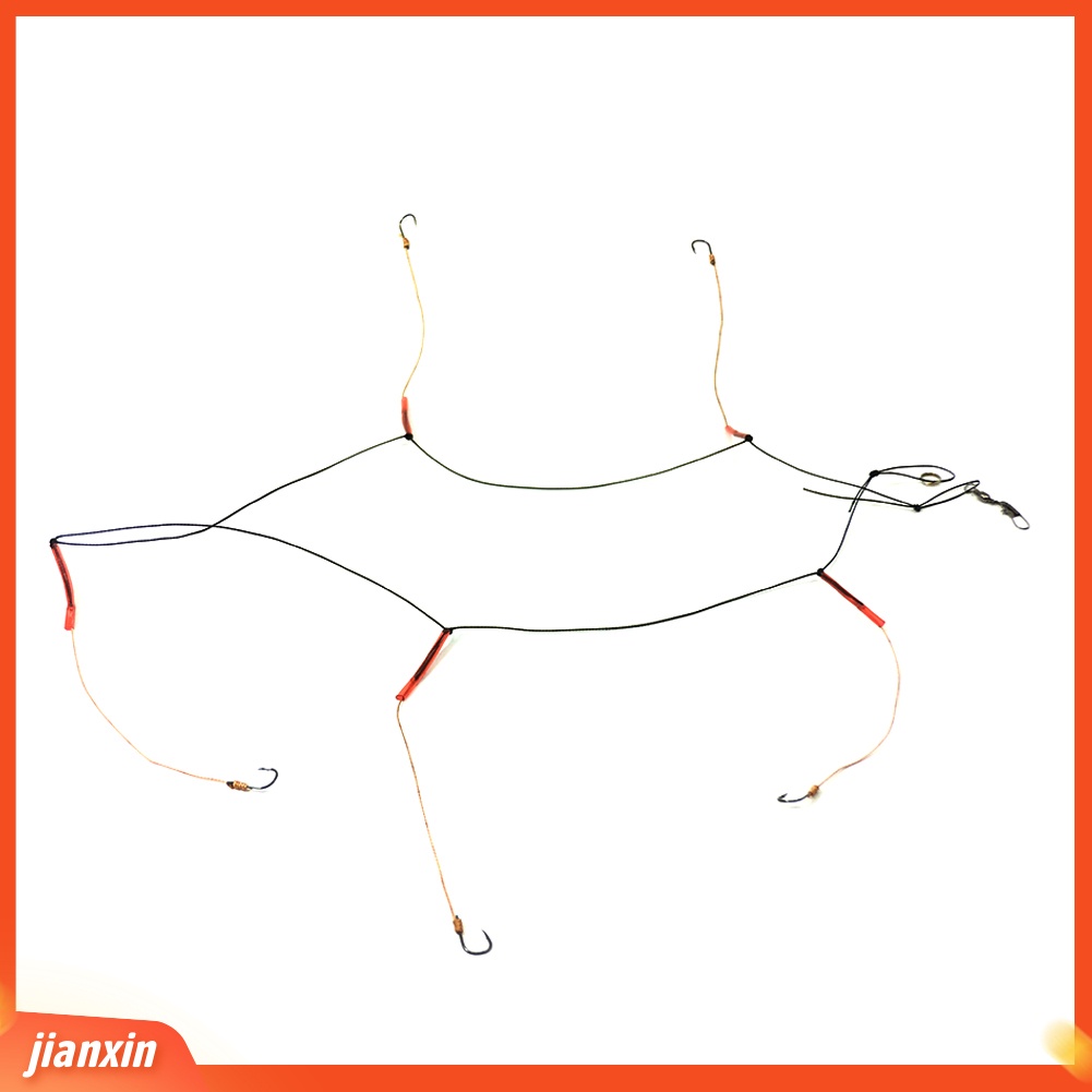 (In Stock) Carbon Steel Swivel Fishhooks Fish Lure Umpan String Hook Alat Pancing