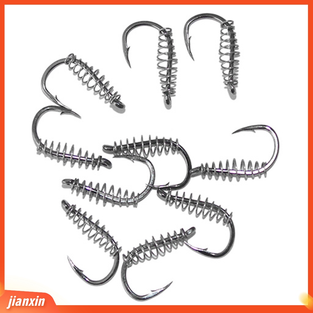 (In Stock) 10 Pcs Baja Karbon Diasah Chub Musim Semi Memancing Kait Ikan Tackle Aksesori