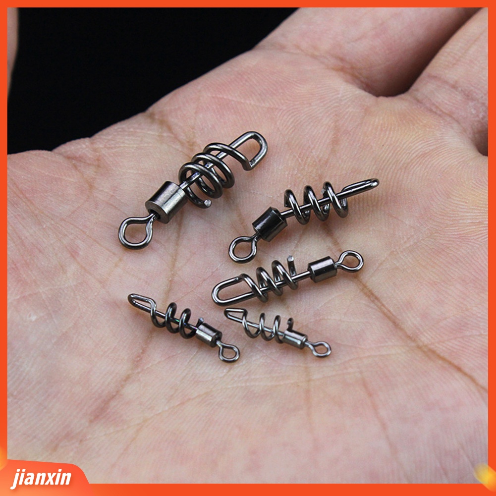 (In Stock) 20Pcs Stainless Steel 8bentuk Memancing Snap Hooks Putar Konektor Fish Tackle