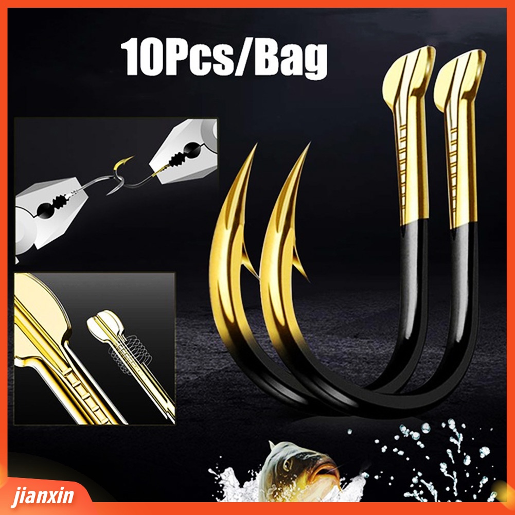 (In Stock) 10Pcs Kait Pancing Luar Berduri Besi Umpan Holder Fish Tackle Aksesoris