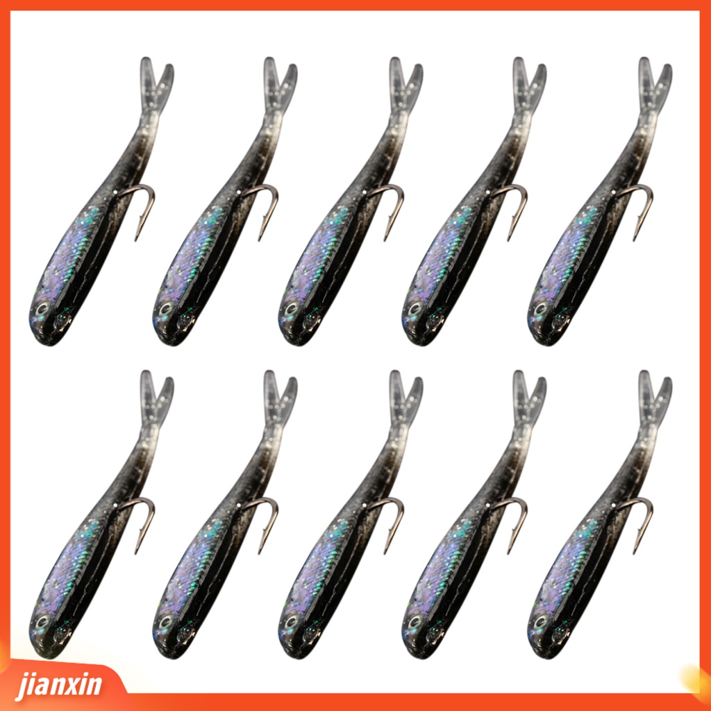 (In Stock) 10Pcs 73mm 5.45g Silikon Lembut Umpan Kait Tunggal Buatan Ikan Kecil Umpan Pancing Tackle