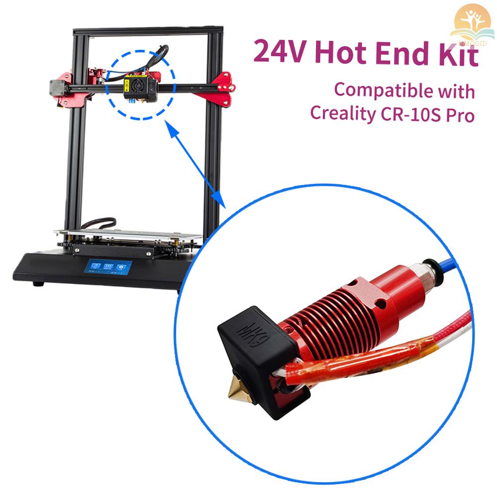 In Stock 24V Rakitan Extruder Hot End Kit 0.4mm Nozzle Blok Pemanas Penutup Silikon Kompatibel Dengan Creality CR-10S Pro 3D Printer