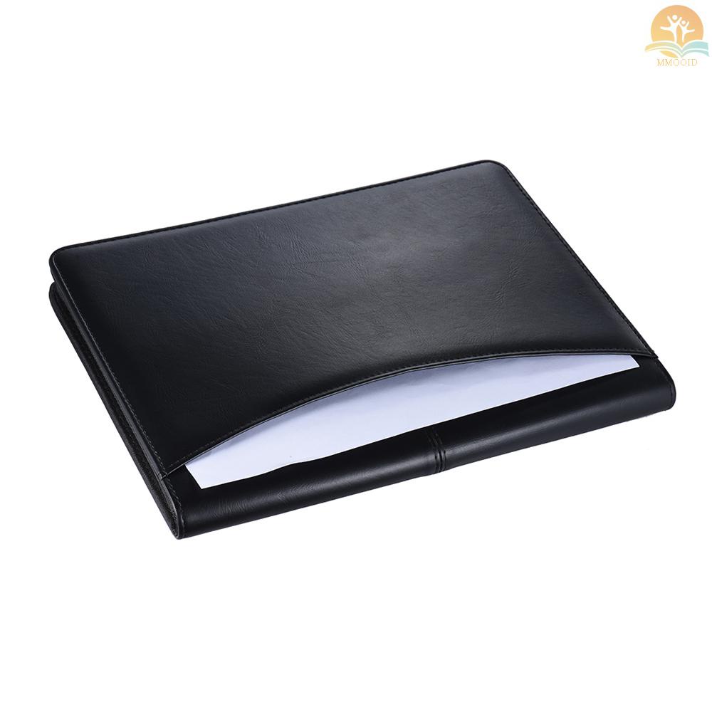 In Stock Multifungsi Profesional Bisnis Portfolio Padfolio Folder Dokumen Case Organizer A4 Kulit PU Penutup Ritsleting Dengan Kalkulator Card Holder Memo Note Tulisan Pad