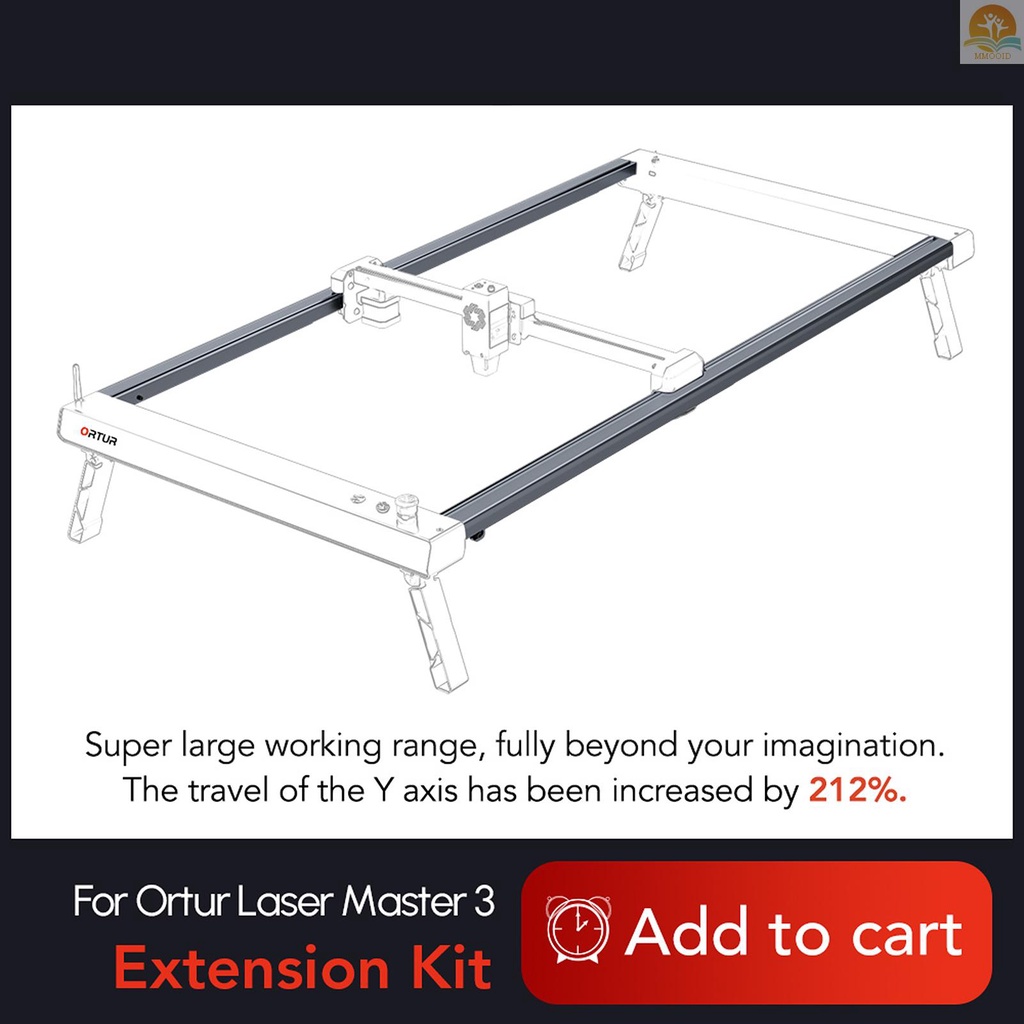 In Stock ORTUR Engraving Area Yaxis Extension Kit Untuk Laser Master 3mesin Ukir Expand to 850x400mm Area Kerja Presisi Tinggi Efisiensi Pengerjaan Untuk Highe Objek Besar