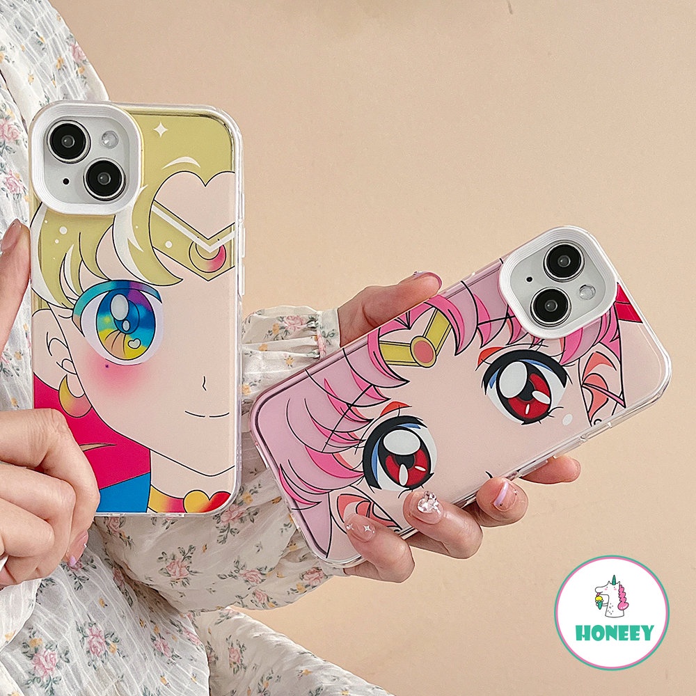 IPHONE Fashion Kartun Sailor Moon Phone Case Kompatibel Untuk Iphone14 12 13 11 Pro Max12 13pro 14pro XR XS 7Plus 8Plus 3-in-1 Removable Back Cover