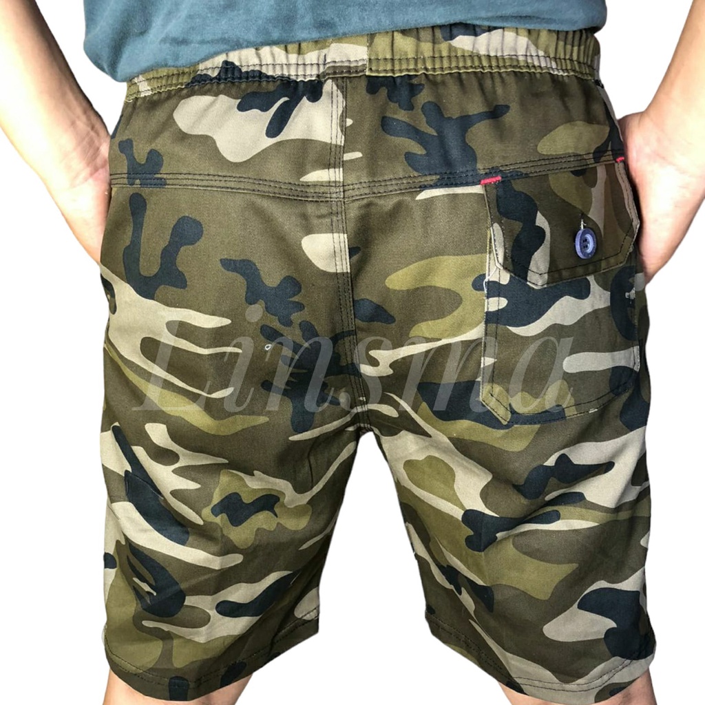 Celana Pendek Pria Wanita Boardshort Army Loreng ABRI Cotton Twill Import Premium