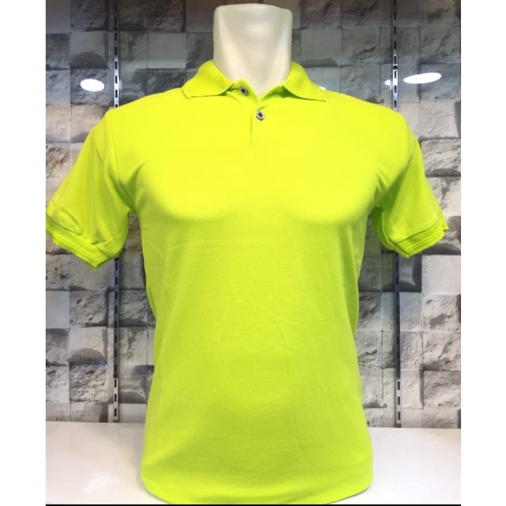 Kaos kerah FO POLOS lengan pendek warna HIJAU STABILO POLOS / Kaos Kerah Lengan Pendek Polos FO baha