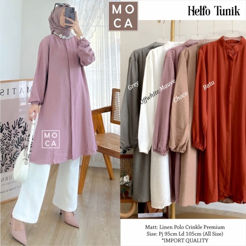 HELFO TUNIK ORI MOCA | Ld106 Linen Pllo Crinkle Premium