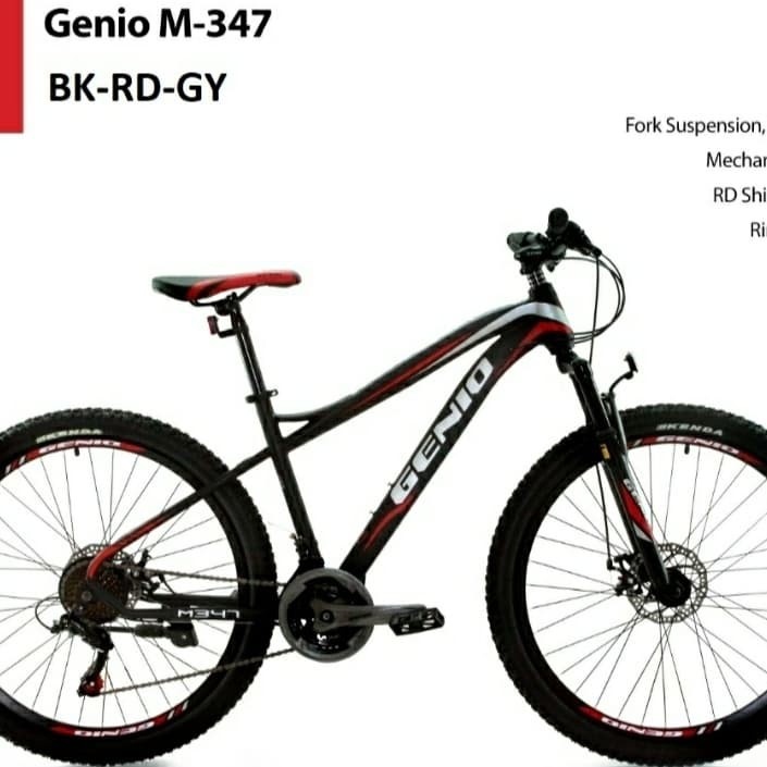 Sepeda gunung 27,5 inc dewasa genio shimano 24 speed rem cakram discbrake
