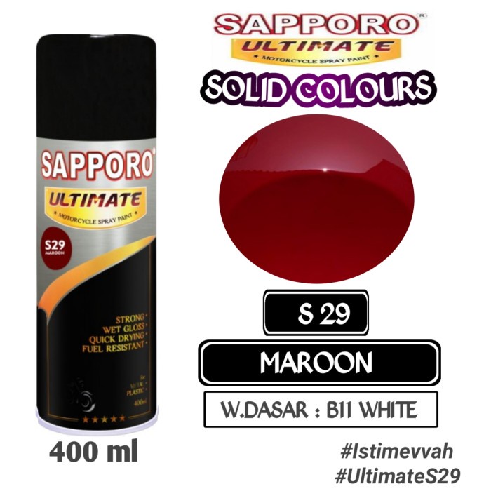 

S29 MAROON SAPPORO ULTIMATE 400ml Cat Semprot Pylok Pilok Pylox