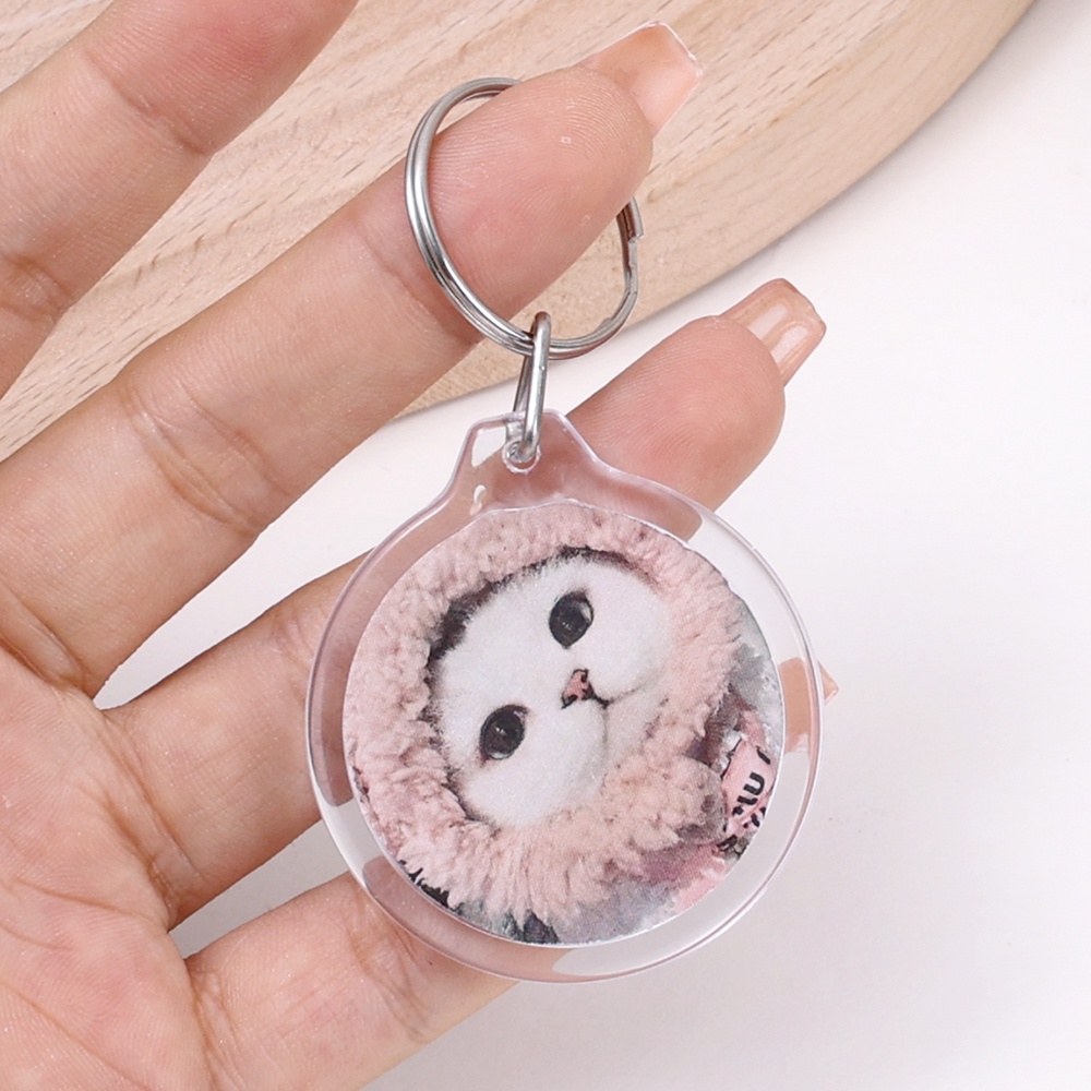 Split Ring Key Ring Custom Round Square Keyring Wanita Transparan Insert Foto Gantungan Kunci Pasangan Hadiah Akrilik Bening Kosong Bingkai Foto Pria Kreatif Gantungan Kunci Liontin DIY Untuk Tas