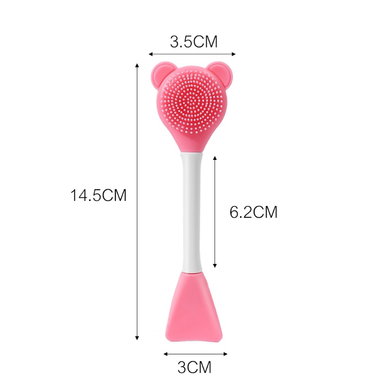 Soft Beauty Women Skin Face Care Makeup Tools/Kuas Masker Wajah/Gel Masker Wajah DIY Double Head Brush/Penggosok Wajah Silikon Pengelupasan/Aplikator Brush Masker Wajah Silikon