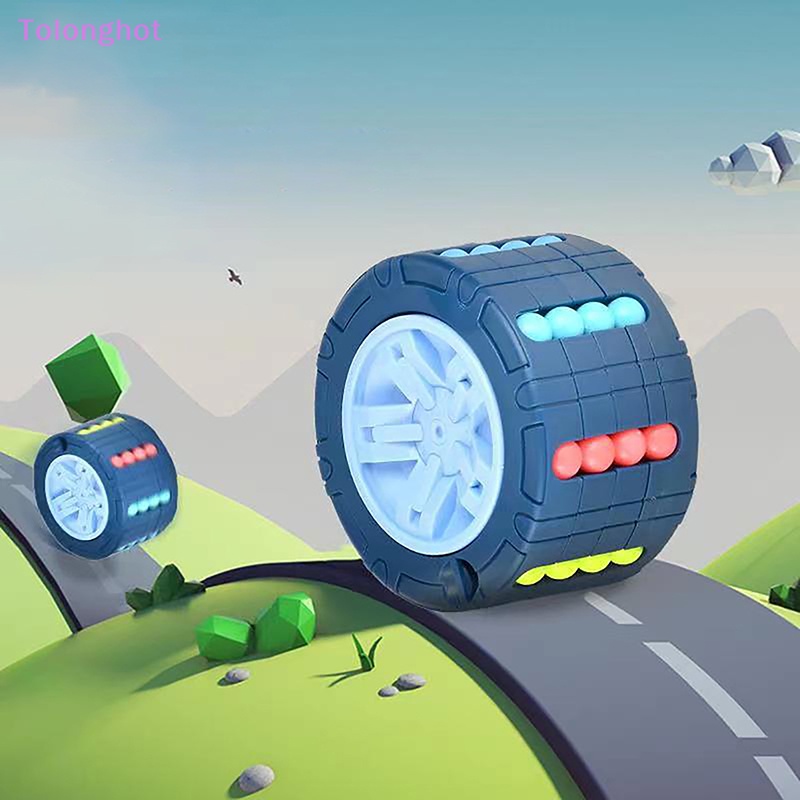 Tolonghot&gt; Permainan Puzzle Inovatif Kacang Ajaib Gyro Berputar Slide Menghilangkan Stress Untuk Edukasi Anak Mainan Kubus Silinder 3D Sumur