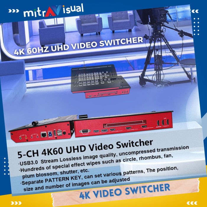 Devicewell UHS7105 4K 60 UHD Video Switcher 4HDMI1DP