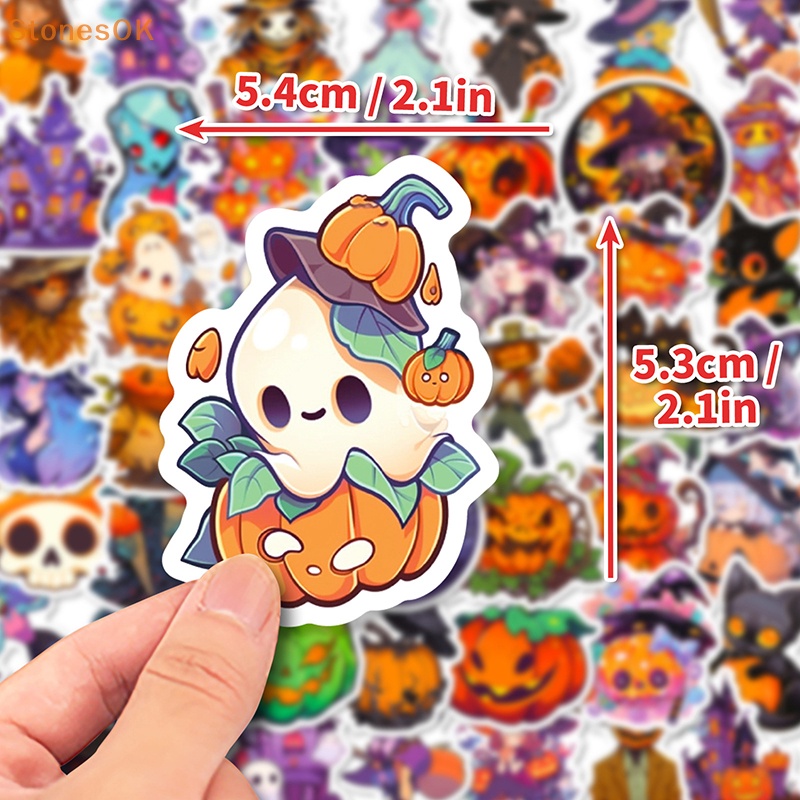 Batu 50 Pcs Keren Kartun Halloween Penyihir Tahan Air Stiker Dekorasi Decals Motor Laptop Ponsel Bagasi Mobil Sticker Mainan ID