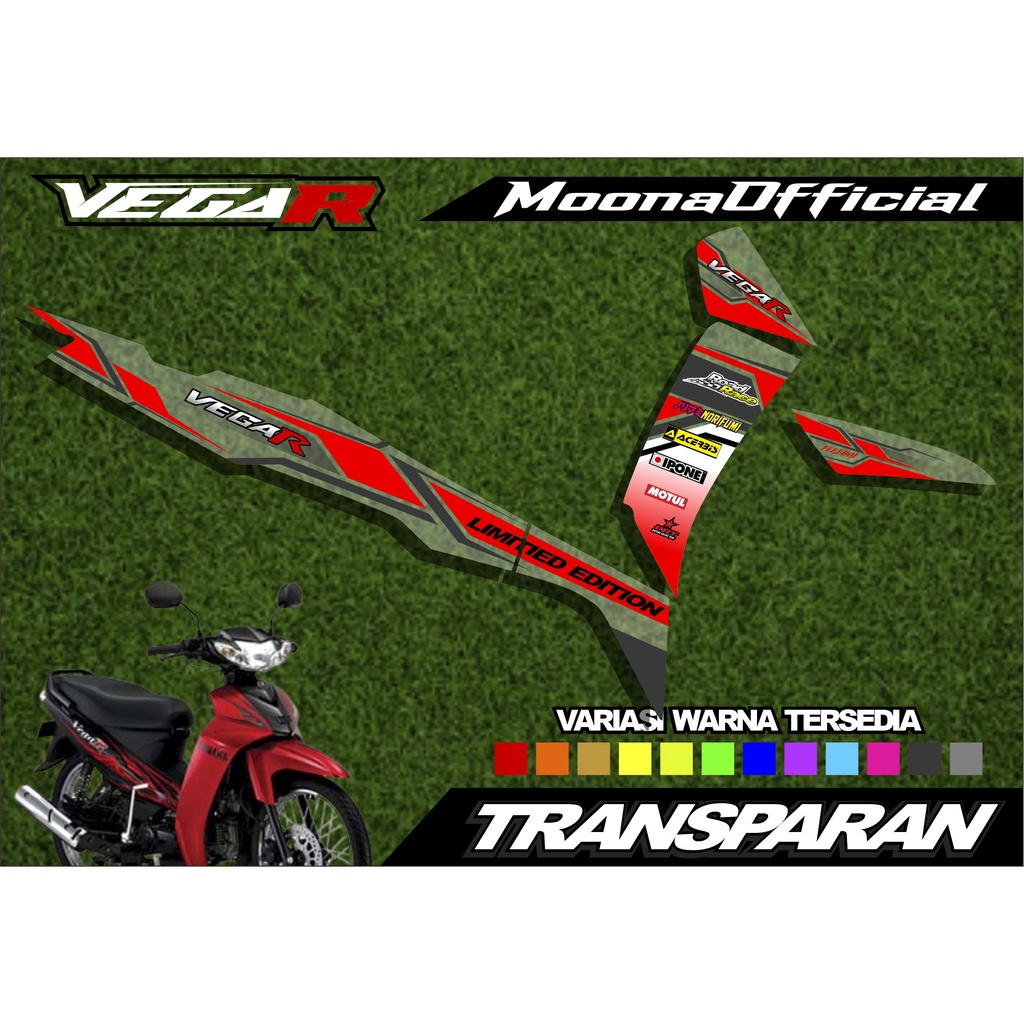 0418 STRIPING LIST VARIASI Vega R / Fiz R TRANSPARAN - STICKER VARIASI MOTOR Vega TERBARU - STIKER L