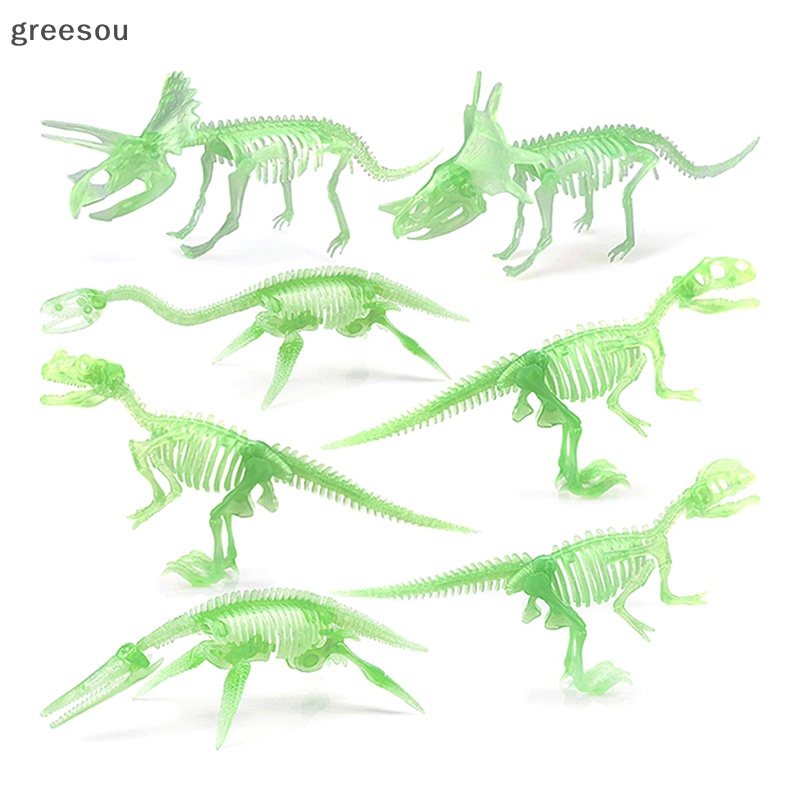 Greesou Realistis Kerangka Dinosaurus Fluorescent Dino Fossil Model Patung Dekorasi Hewan ID