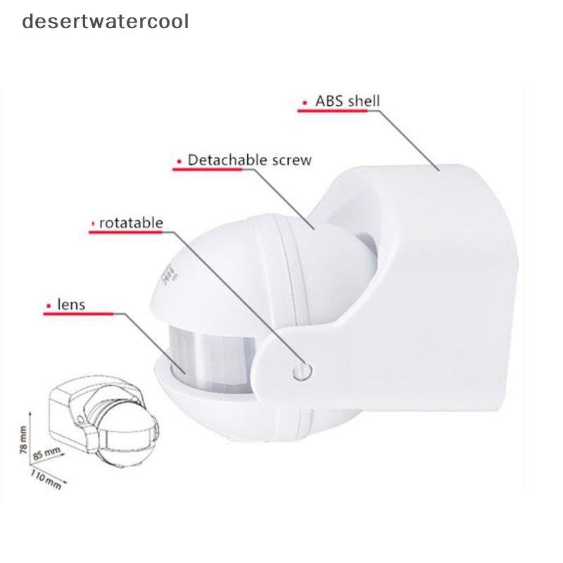 Deid AC 220V-240V 110V 180derajat Luar IP44 Infrared Sensor Gerak Swich Detector Martijn