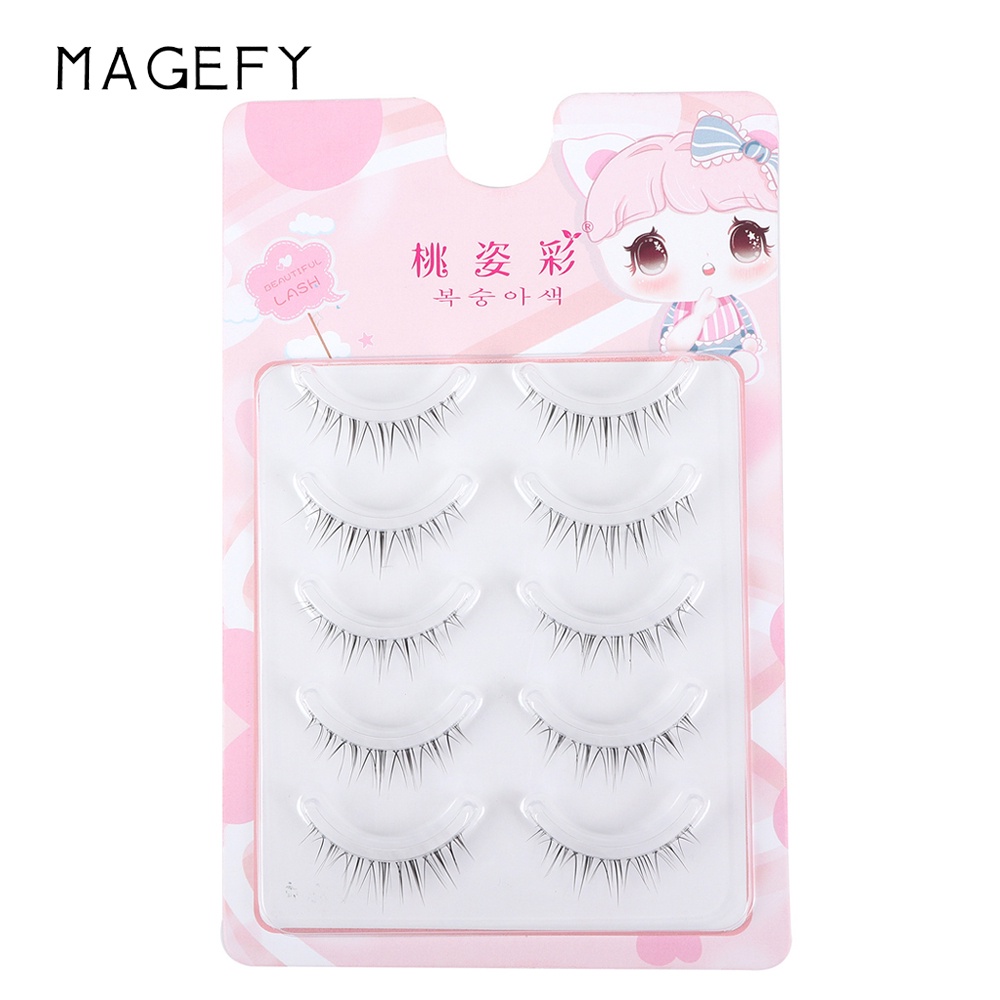 MAGEFY False Eyelash Lashes Bulu Mata Palsu Lentik Natural 3D 5 Pasang Glam Charm 1458