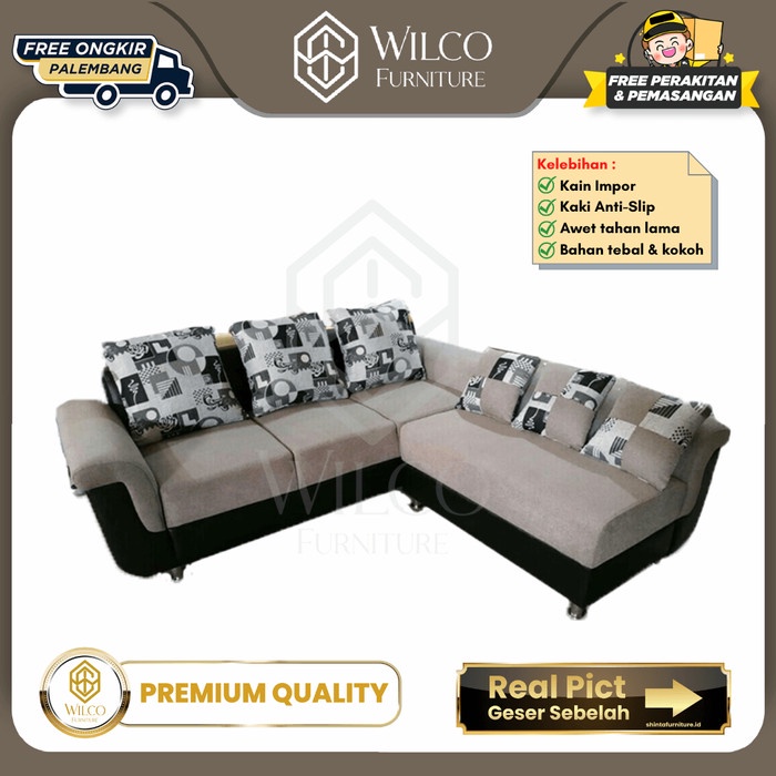 Sofa L Putus Yolanda / Sofa L Minimalis Mewah / Sofa L Bludru Putus