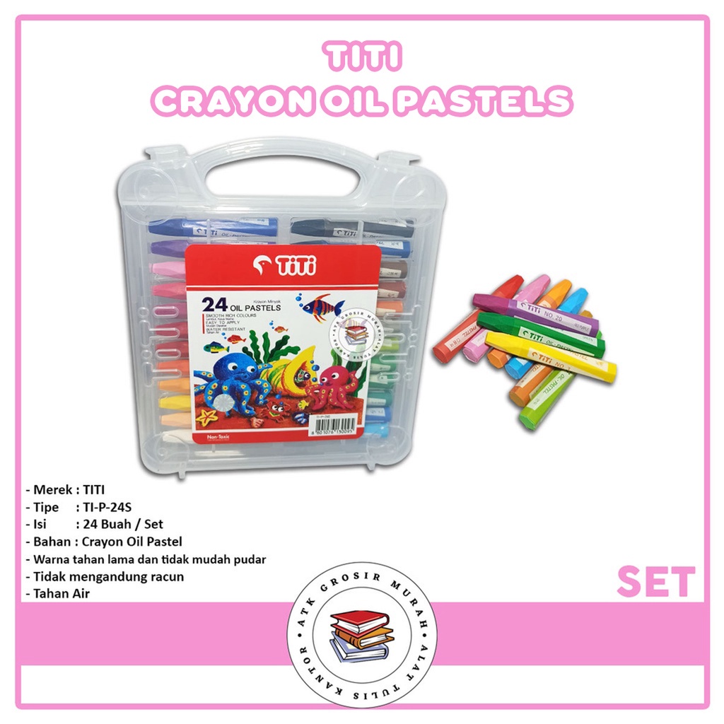 

TITI - Krayon Oil Pastel 24 Color / Warna TI-P-24S - Set