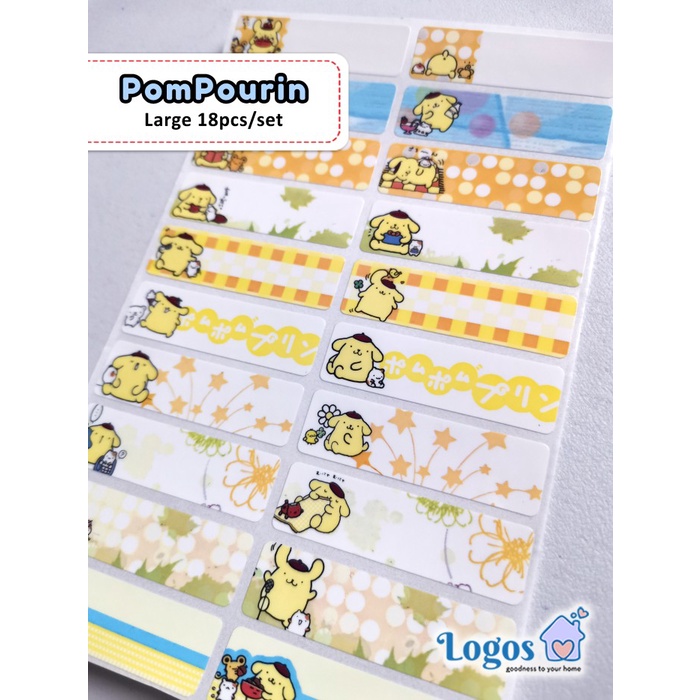 

Pompompurin LARGE Stiker label nama waterproof name sticker Sanrio
