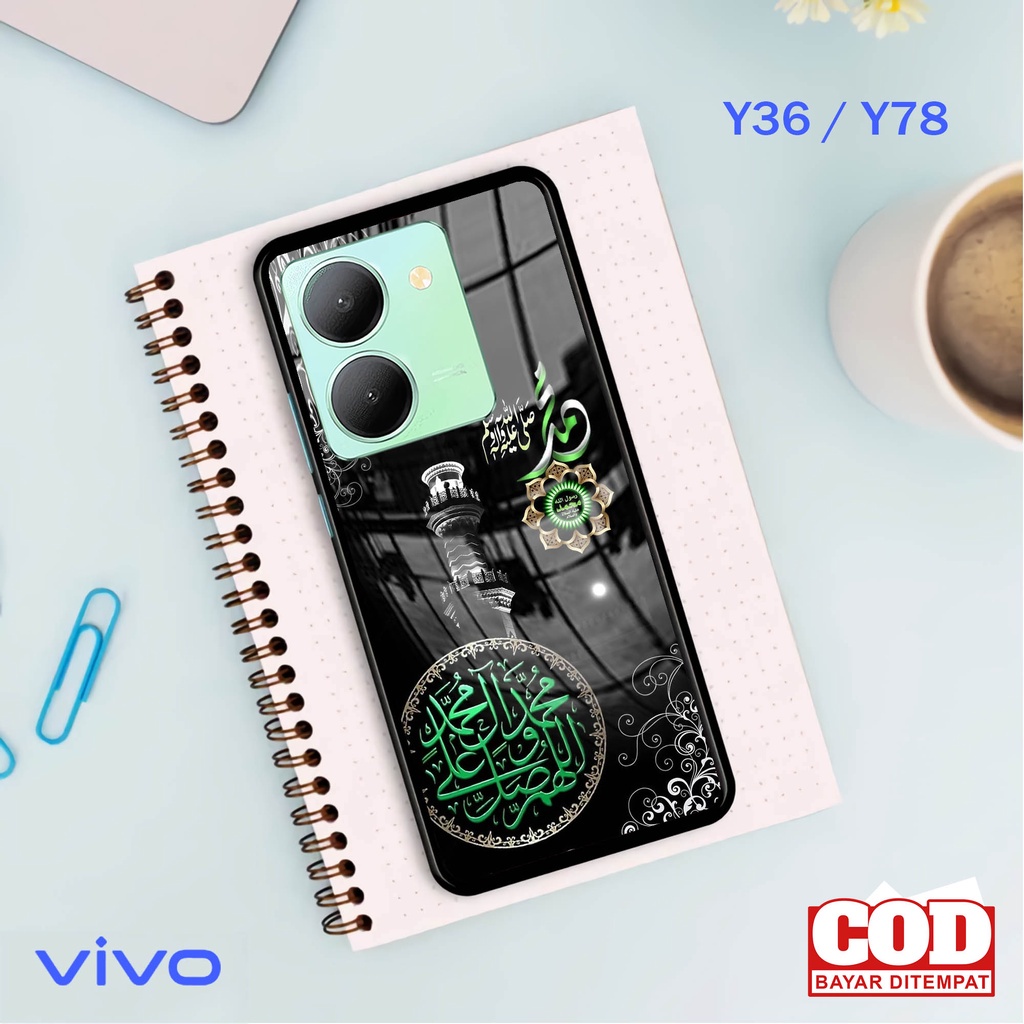 Softcase Glass Kaca VIVO Y36 & Y78 - Case Hp Pelindung Handphone VIVO Y36 & Y78 [ A56]