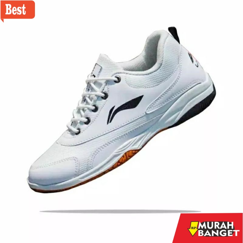 Sepatu bulu tangkis terbaru- SEPATU BADMINTON PRIA PUTIH LINING ORIGINAL 38-44 TERBARU SEPATU BULUTA