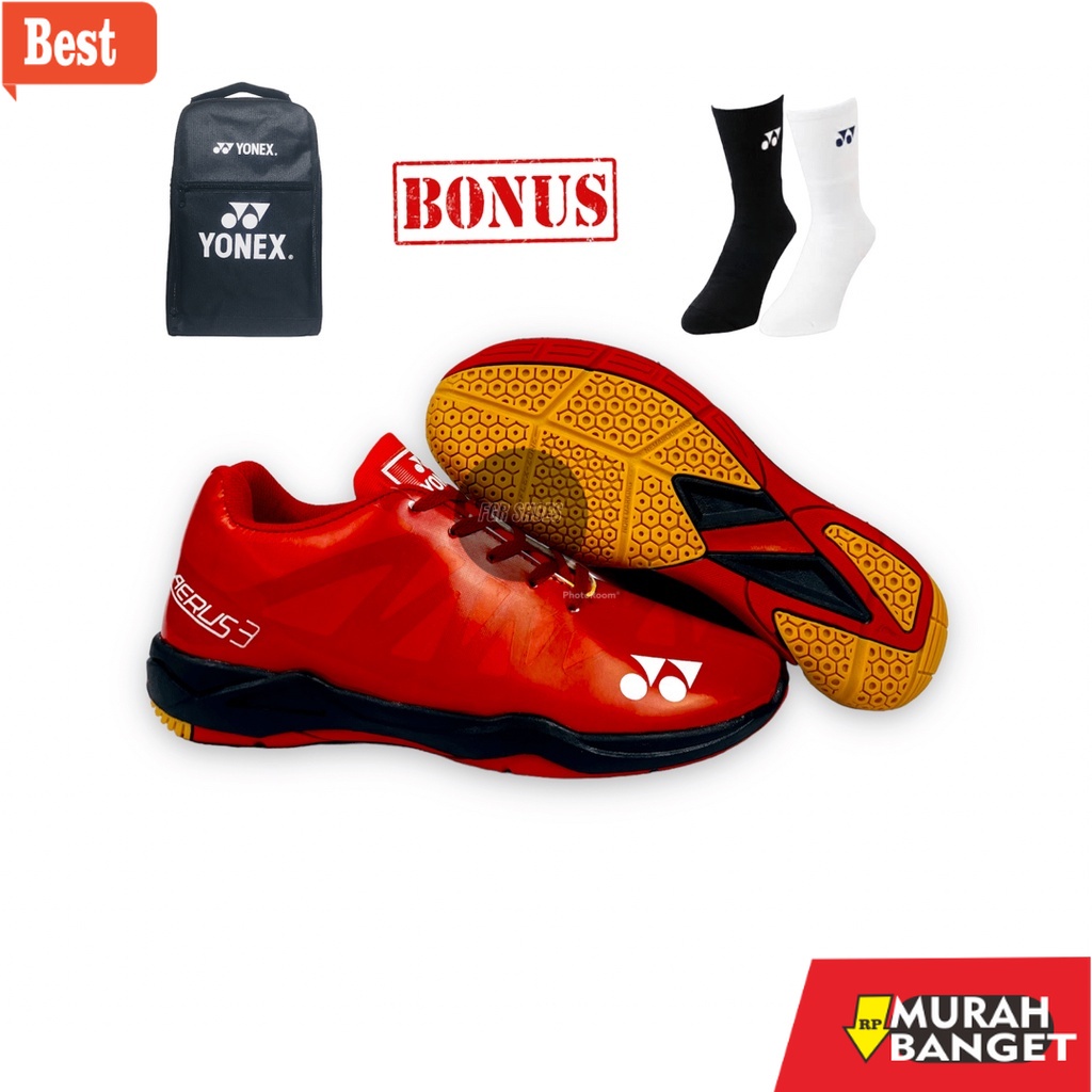 Sepatu bulu tangkis terbaru- Sepatu Batminton Pria Yonex Aerus 3  Karet  Anti Slip/ Sepatu Bulutangk
