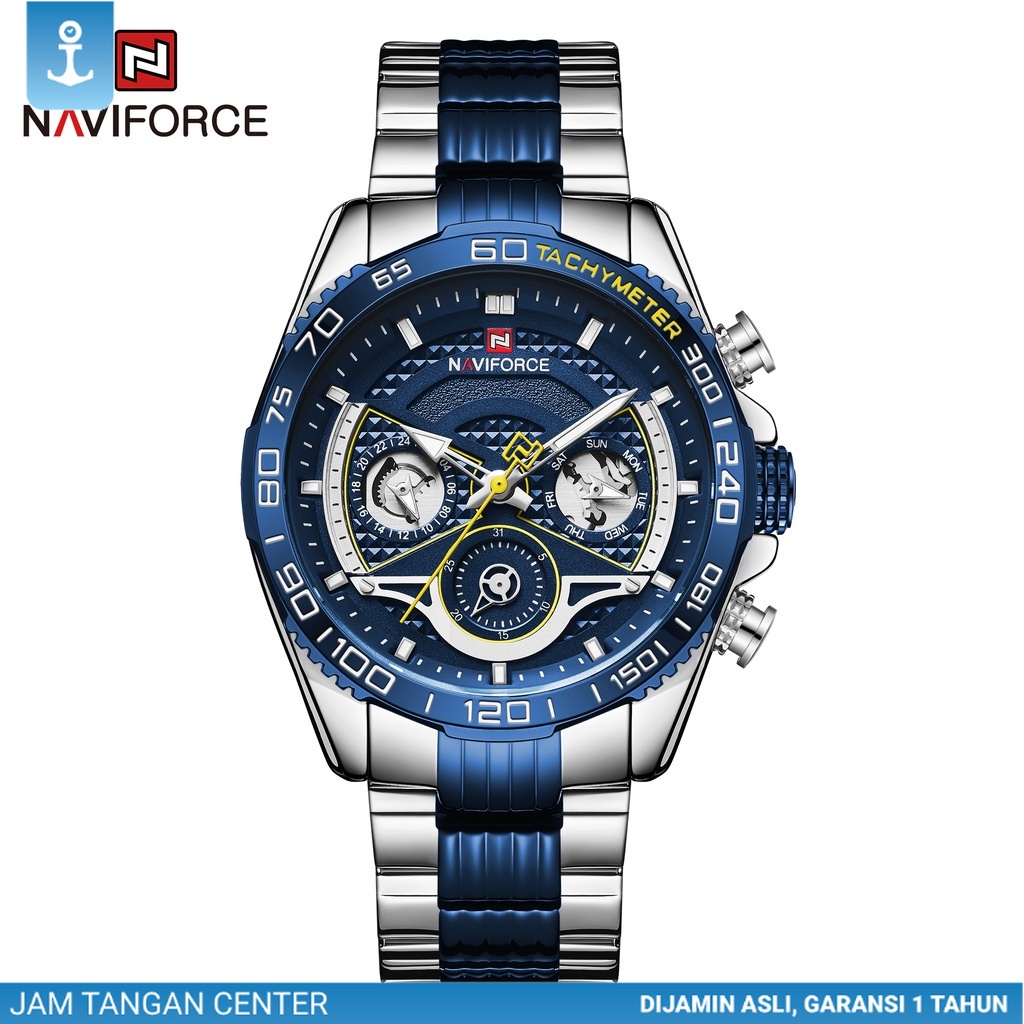 NAVIFORCE Jam Tangan Pria Analog NF-9185M - STAINLESS STEEL