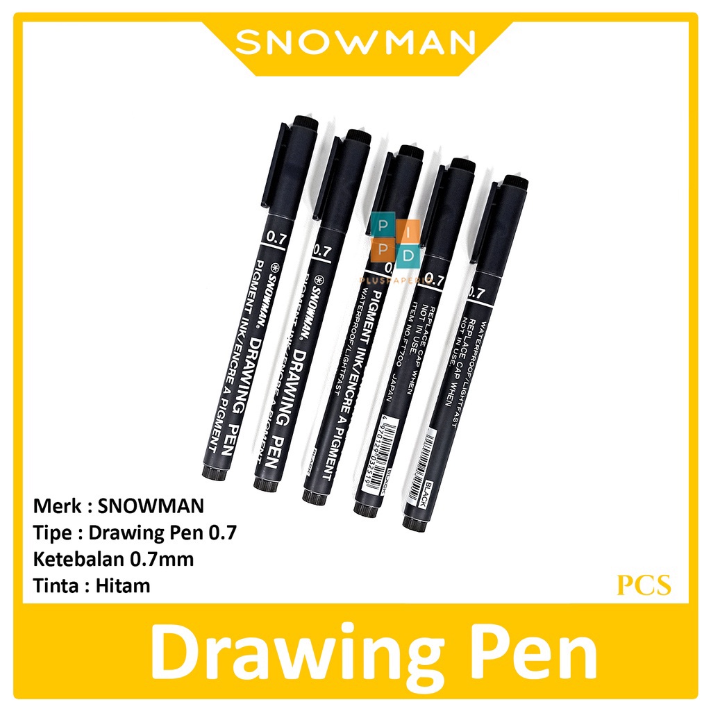 

SNOWMAN - Drawing Pen 700 0.7mm Hitam - Pcs