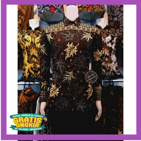 OUTFIT TRENDY KEREN MURAH TERLARIS /BAJU KEMEJA BATIK PRIA LENGAN PANJANG MODERN KUALITAS MEWAH ORIG