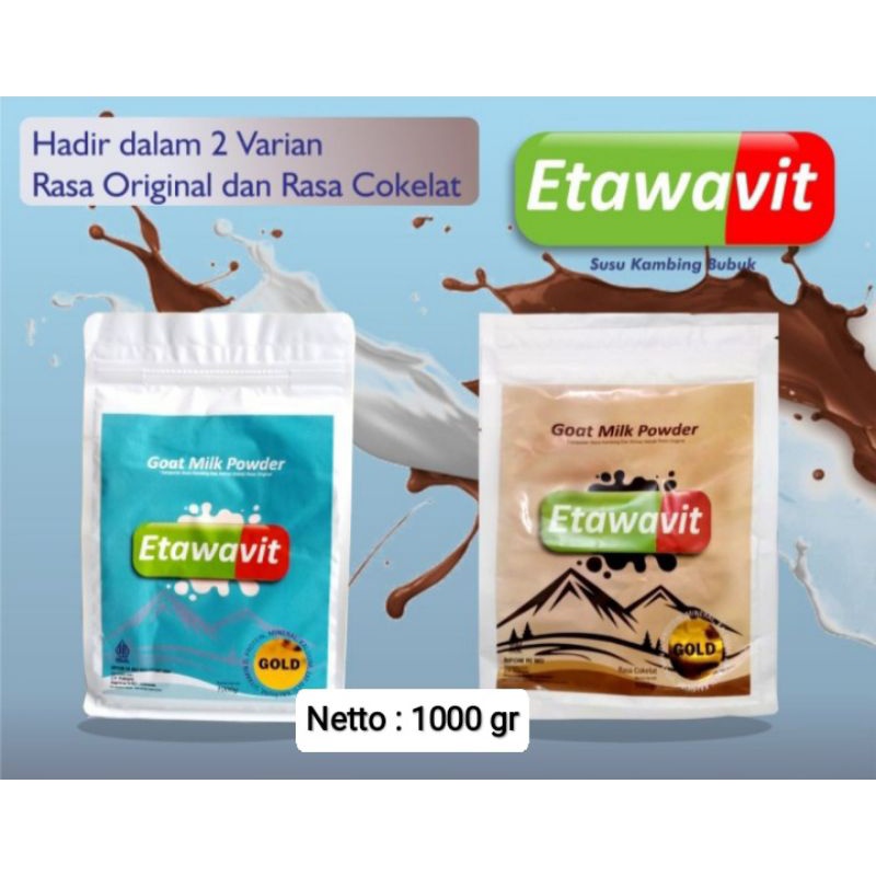 

ETAWAVIT 1 Kg susu kambing etawa varian rasa Cokelat dan Original baik untuk persendian dan pernafasan