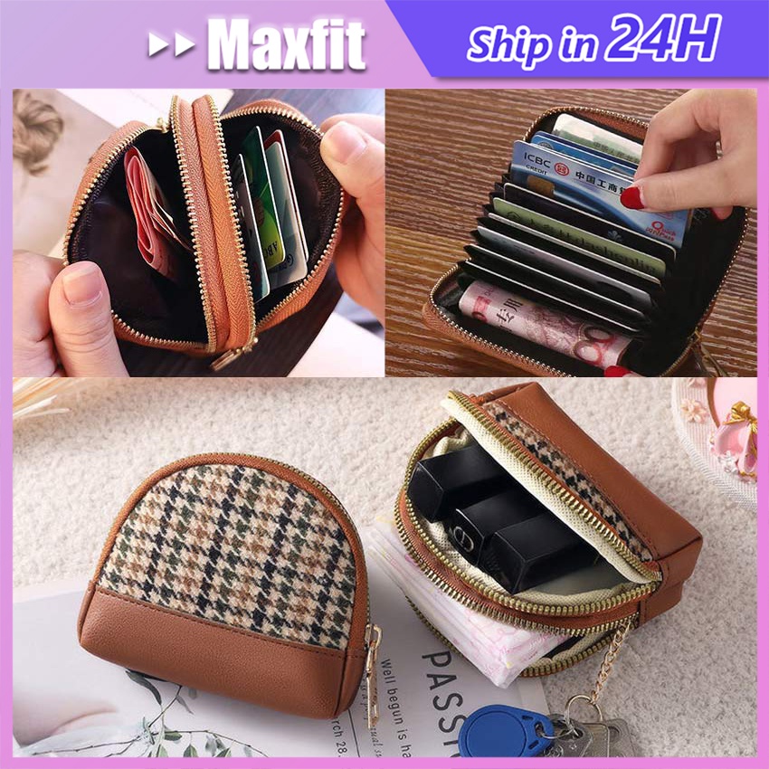 Dompet Koin Kulit Kain Wanita Travel Dompet Koin Mini Koinmini 2 Ruang