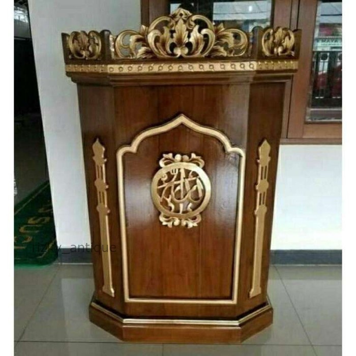 

mimbar masjid minimalis jepara kayu jati model baru Termurah cod redy