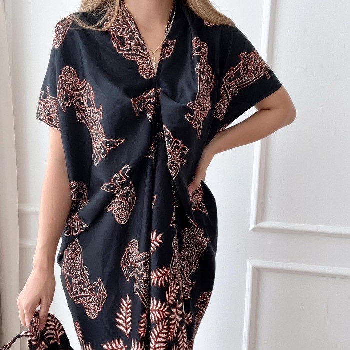 New Trend Fashion KAFTAN BATIK MODERN JUMBO | 9-275 WAYANG KAFTAN PENDEK BIGSIZE PESTA - panjang