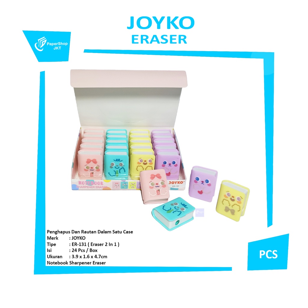 

JOYKO - Penghapus ER-131 Notebook Sharpener Eraser - Pcs