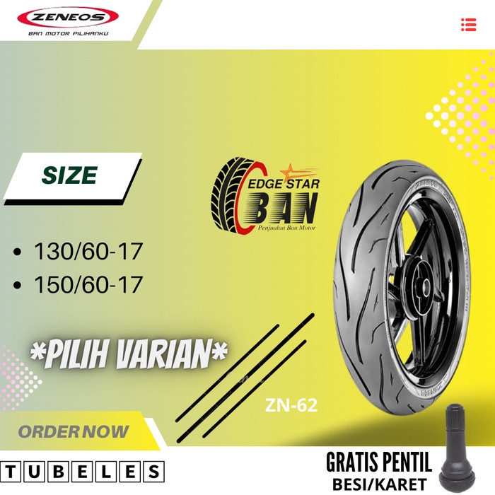 BAN ZENEOS ZN62 (130/60-17)(150/60-17)TUBELES NINJA 250,CBR250, R25