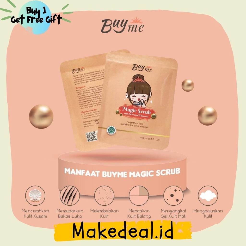 [Free Spatula] Masker Buyme Magic Scrub - Scrup Badan dan Bajak / Tersedia kemasan Tube 50 ml / Untu