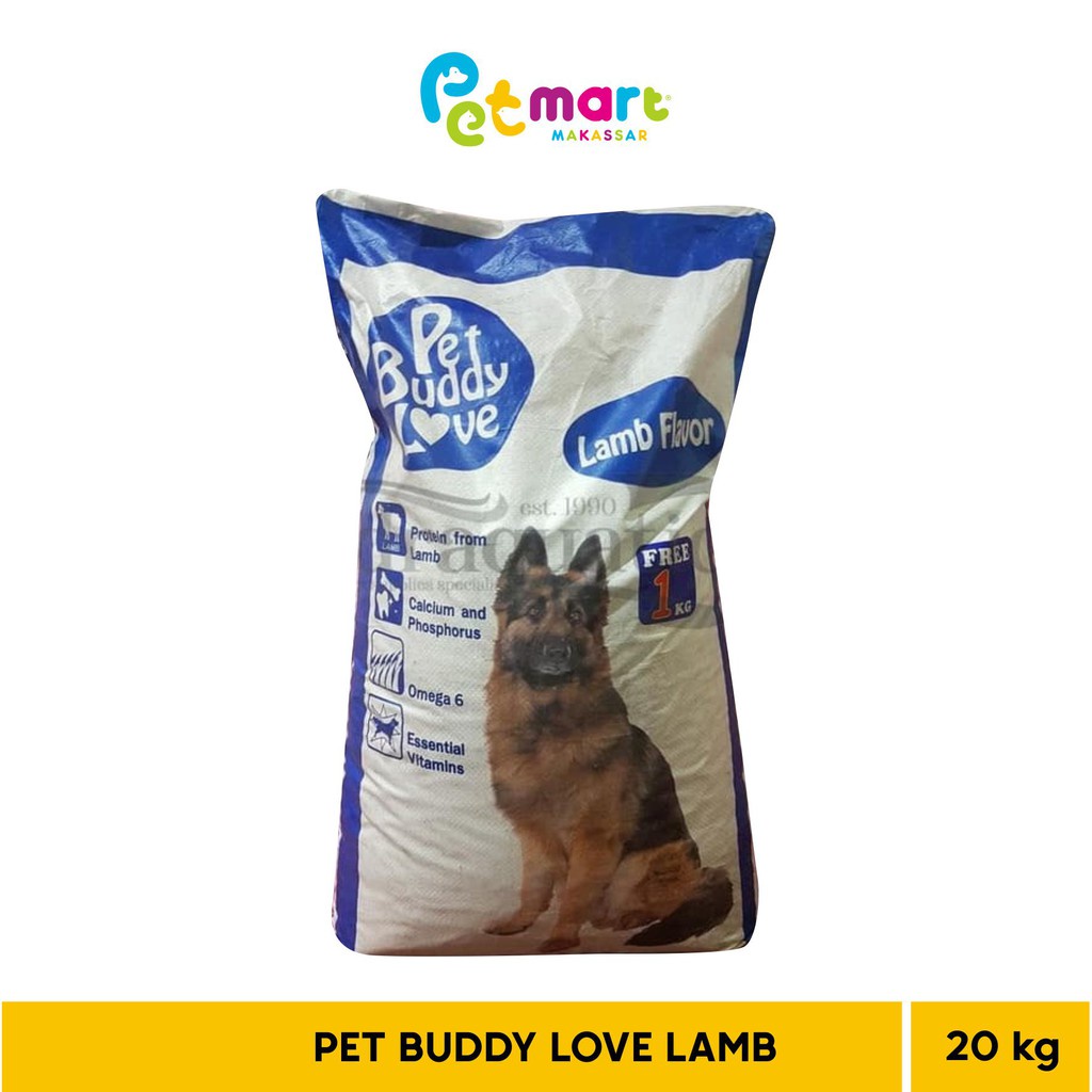 Khusus Gojek/Grab Makanan Anjing Pet Buddy Love LAMB 20 kg